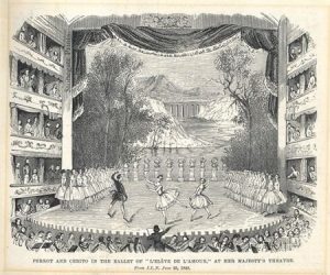 Perrot and Cerito in the Ballet of l'Eleve de L'Amour at Her Majesty's Theater c.1870